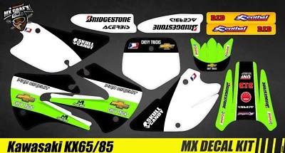 Kit Déco Moto pour / Mx Decal Kit for Kawasaki KX 65/85 - Chevy Trucks