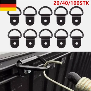100X Schwerlast Befestigung Punkt Zurrgurt Ösen Krawatte Unten Ösen D-Ring Haken - Picture 1 of 24