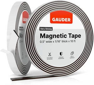 Magnetic Magnet Tape Self Adhesive 0.5 Inch X 10 Feet Magnetic Strips Roll - Picture 1 of 12