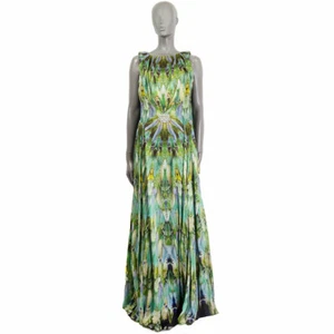 61856 auth ALEXANDER MCQUEEN silk PLATOS ATLANTIS PRAYING MANTIS Gown Dress L - Picture 1 of 6