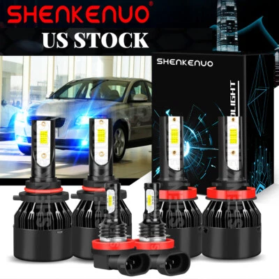 Combo de lâmpadas de faróis de neblina alta baixa para Volvo S40 2005-2011 8000K LED - Imagem 1 de 4