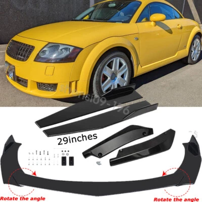 For Audi TT TTS MK1 A1 A3 Gloss Front Bumper Lip Spoiler Splitter + Side Skirts - Image 1 of 4
