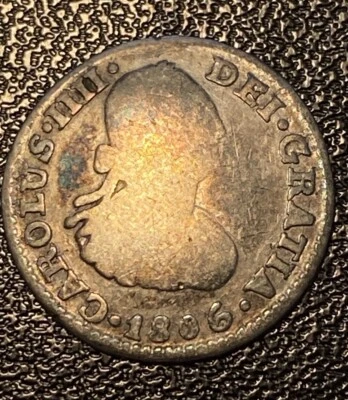 1806 1/2 Reale TH Mexico .903 Silver Carlos IIII Nice Early Bust American Coin - Image 1 of 4