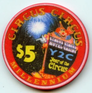 $5 Circus Circus Millennium Y2C LE Chip Las Vegas 1999 - Picture 1 of 2