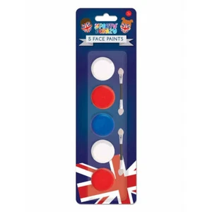 Union Jack Face Paints - Bright Colours Kids Adults Applicators Football Flag - Picture 1 of 1