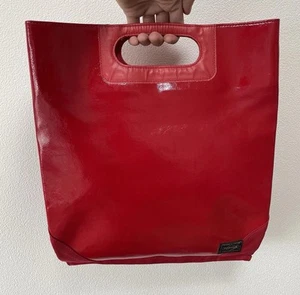 Porter Yoshida & Co Handbag 2way Clutch Tote Red Leather Tanker Japan VERY RARE - Picture 1 of 18