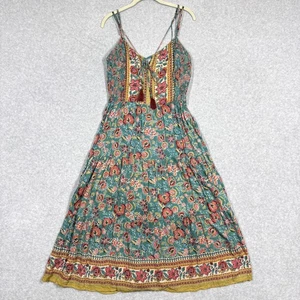 Angie Kleid Damen groß Blumen Midi Schlupf Korsett Rücken gesmokt Fee Landhaus Boho - Bild 1 von 16