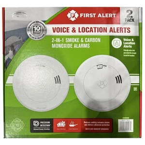 First Alert Voice Location Alerts Alarms 2 in 1 Smoke Carbon Monoxide Detectors - Picture 1 of 1