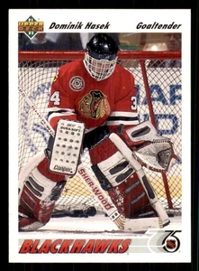 1991-92 Upper Deck #335 Dominik Hasek Rookie RC Chicago Blackhawks - Imagen 1 de 2