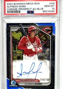 Alfredo Duno 2024 Bowman Chrome Prospect RC Auto Blue /150 GEM MINT PSA 10 - Bild 1 von 4