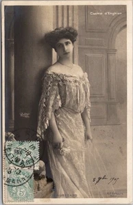 Enghien-les-Bains, France Postcard Pretty Lady "Casino L'Enghien" 1905 Cancel - Imagen 1 de 2