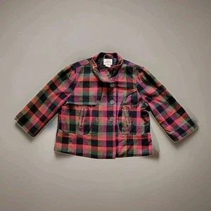 Smiths American Damengröße XL rot & schwarz kariert Knopfleiste Jacke Mantel - Bild 1 von 7