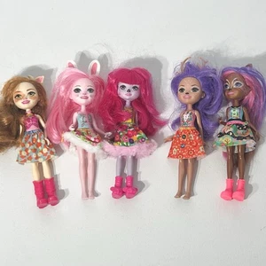 Lote de 5 muñecas Enchantimals Mattel Animal Fashion Mini 7 pulgadas - Imagen 1 de 5