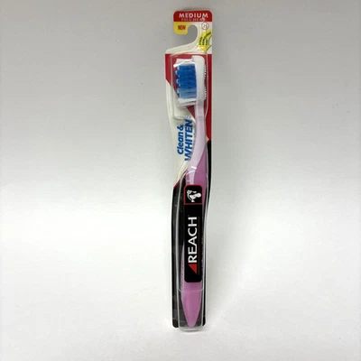 Зубная щетка Reach Clean & Whiten со средней щетиной на всю голову 71 | новая нераспакованная винтаж 2005 - Изображение 1 из 2