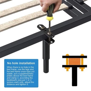 Adjustable Bed Centre Rail Support Foot Leg For Wooden Bed Slats - Picture 1 of 17