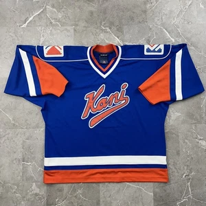 Vintage Kani Hockey Trikot Herren Large blau orange Hip Hop Throwback Rap Skate - Bild 1 von 16