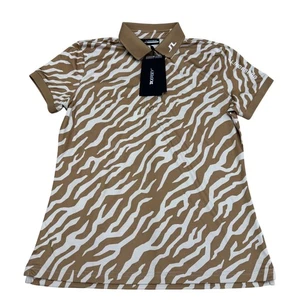J. Lindeberg Tour Tech Print Polo SS Top Damen Tour Tiger Tigerauge Gr. L Neu mit Etikett - Bild 1 von 9