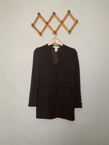 Blazer Traje Largo Vintage Sonia Rykiel Marrón Talla 38 - Imagen 1 de 7