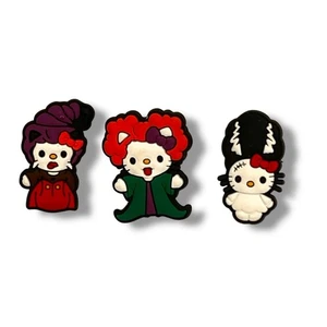 3 espeluznantes dijes de zapatos de dibujos animados Hocus Pocus Hello Kitty Jibbitz Halloween A-1 A-2 - Imagen 1 de 4