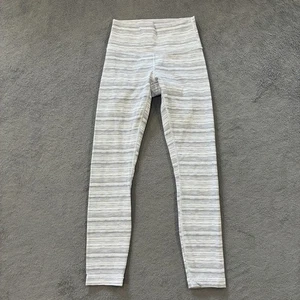 Lululemon Wunder Under weiß grau Activewear hoch geschnittene Leggings Damengröße 4 - Bild 1 von 8