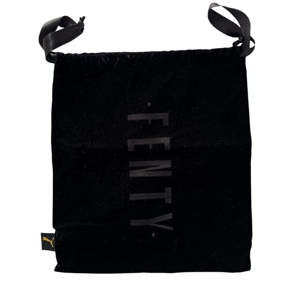 Puma & Fenty Bolso Negro para el Polvo Terciopelo Rihanna Bordado Cordón Bolso para Zapatos Foto 1 de 3