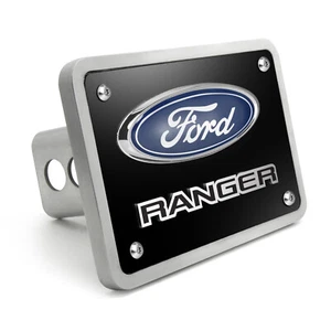 Ford Ranger 3D Logo Black Thick Solid Billet Aluminum 2 inch Tow Hitch Cover - Picture 1 of 5