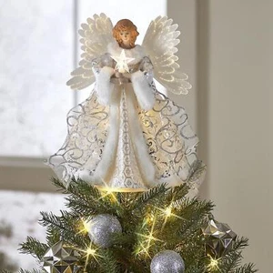 Christmas Tree Topper Angel Fairy Festive Tree Top Ornament Decoration 25cm.. - Picture 1 of 6