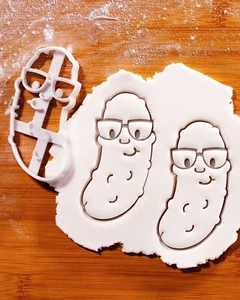 Nerdy Christmas Pickle Cookie Cutter - xmas tree ornament winter holidays treats - Picture 1 of 5