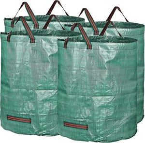 4 GARTENSACK GARTENABFALLSACK GARTENTASCHE LAUBSACK GARTEN LAUB ABFALL SACK 272L - Bild 1 von 12