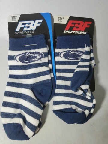 2 PAIR NCAA Penn State Socks Size Infant 0-3 NEW Cover