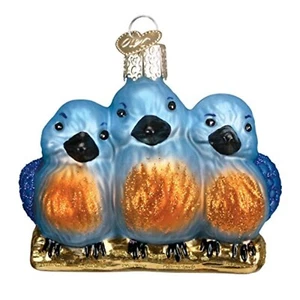 Old World Christmas Bird Watcher Feathered Friends Glass Tree Ornament FREE Box - Picture 1 of 4