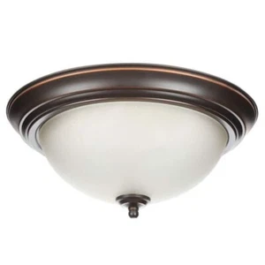 13 in. 2-Light Oil Rubbed Bronze Flush Mount - 2-Pack, Stylish Ceiling Lighting - Picture 1 of 8