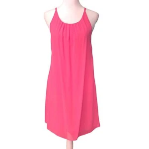 Neu mit Etikett Alice + Olivia heiß neonpink 100 % Seide Trapezsaum Lagenlook Kleid Etuikleid Small - Bild 1 von 11