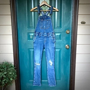 Arizona Overalls Juniors XS Lätzchen Distressed Whiskered Stretch Denim Jeanshose - Bild 1 von 11