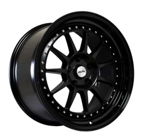 (1) 16x9 +15 Whistler SK11 4x100 Satin Black Face Gloss Black Lip Wheel - Picture 1 of 2