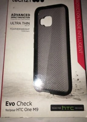 Nuovo Tech21 6PPKzv1 Evo Quadri Per HTC One M9 Custodia Flexshock Sottile Contro - Immagine 1 di 4