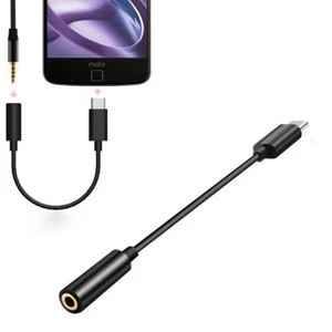 Typ C do 3,5 mm gniazdo słuchawkowe adapter kabel USB do Motorola Moto Z Force Droid - Zdjęcie 1 z 5