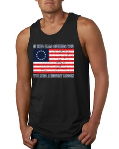 Camiseta sin mangas If this Flag Offends Necesitas una lección de historia Betsy Ross EE. UU. 13 estrellas - Imagen 1 de 9