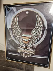 Bonito póster vintage de motocicletas Harley Davidson con logotipo de águila de los años 80 16”x 20” - Imagen 1 de 2