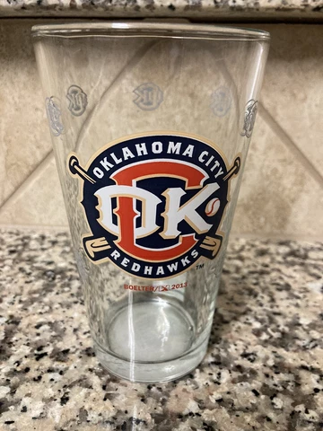 Oklahoma City Redhawks Baseball Beer Glass Mug Memorabilia Minor League Cover