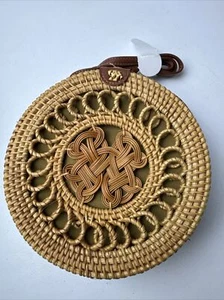 Riangie Purse Handbag Handmade Wicker Woven Shoulder Summer Beach Fashion New - Picture 1 of 9