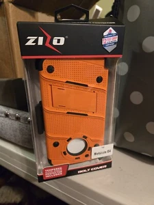 ๐ชZIZO BOLT Series Moto E4 Case- Orange & Black Military Grade ๐ช๐ FREE GIFT ๐ - Picture 1 of 4