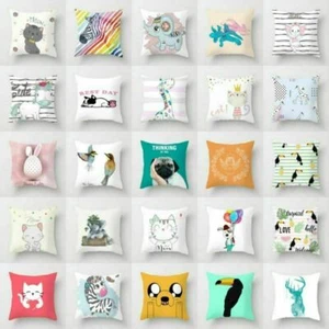 Cute Pet Animal Pillow Case Cover Sofa Waist Cushion Cover Home decor Polyester - Picture 1 of 32
