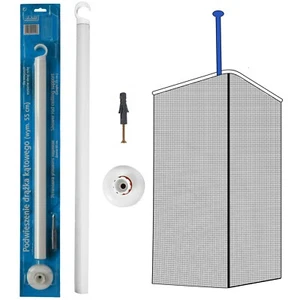 Duschvorhangschiene Deckenstütze 55cm weiß Eckschiene Stange Bad HomeCentre® - Bild 1 von 8