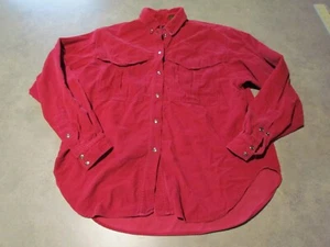 Liz Claiborne Shirt Women Medium Fine wale Corduroy Cotton Pink snap buttons - Picture 1 of 5