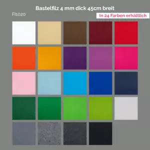 Craft felt 4mm thick, 45cm wide / solid quality - price applies 0.5 meters - Picture 1 of 27