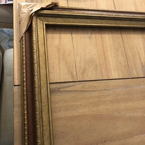 Large Gold Wood Rectangular Frame 41”x 29 Opening 24"x36” Oversized New. - Picture 1 of 6