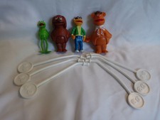 Vintage Fisher Price Muppets Stick Puppet Lot Of 4 FOZ, SCOOTER,KERMIT ..