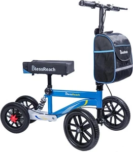BlessReach Todo Terreno Deluxe Rodilla Orientable Scooter Muleta Alternativa - Azul - Imagen 1 de 6
