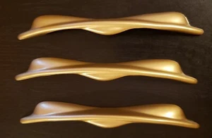 3 tirones de cajón de latón de oro elegante MCM de colección 7 1/8"" de largo 4,5"" restaurados - Imagen 1 de 24